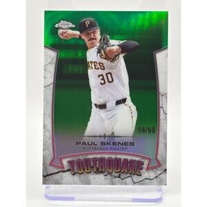2025 Topps Chrome Paul Skenes YouthQuake Green Refractor 59/99 SP Pirates
